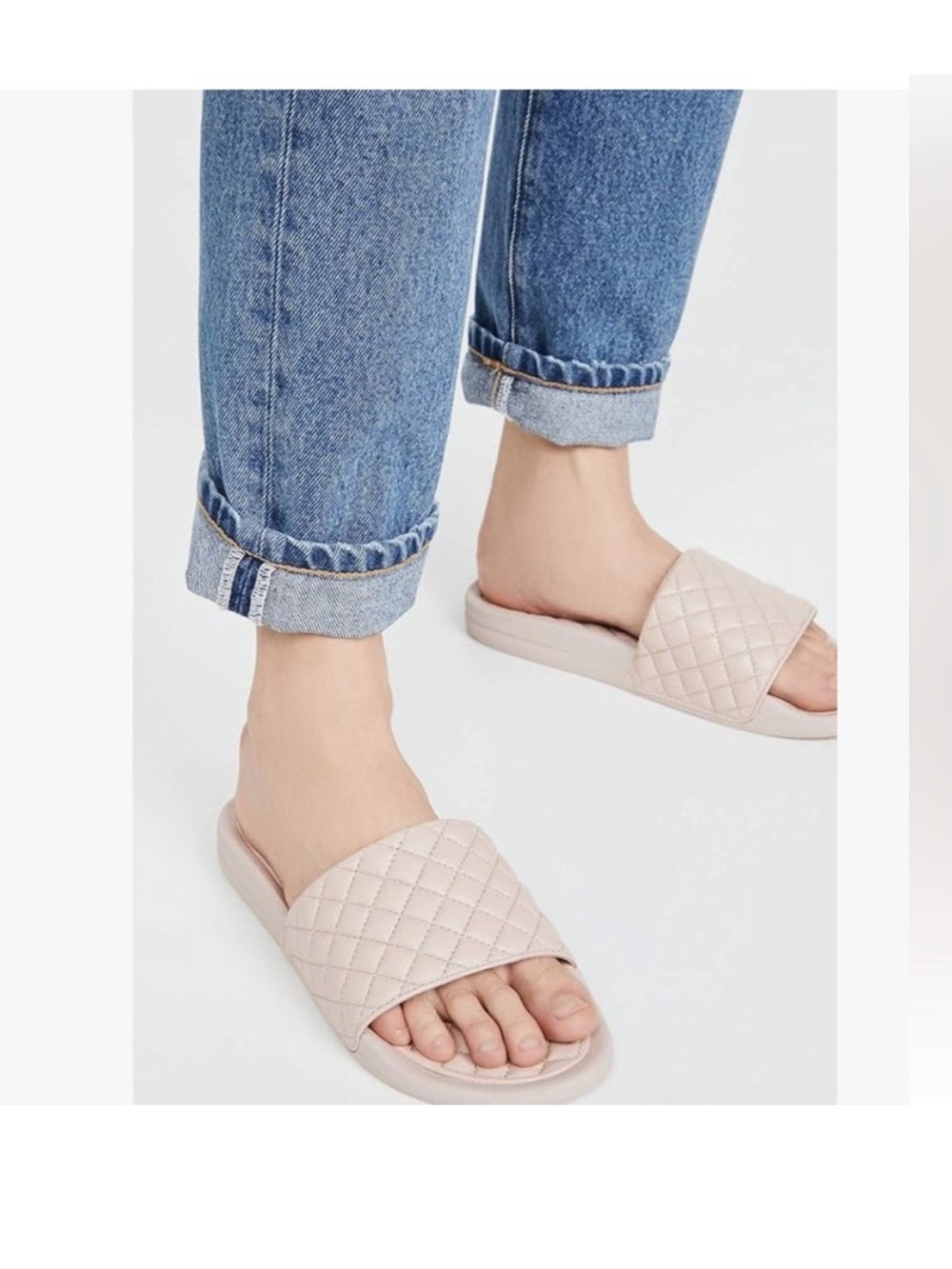 APL Quilted Slide Sandals in Nude Pink